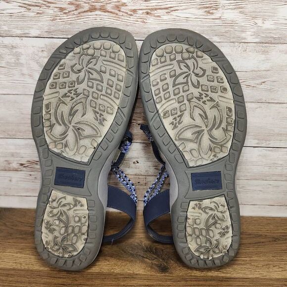 Skechers Women's Reggae Slim Sandals Memory Foam Blue size 9 - Picture 7 of 7